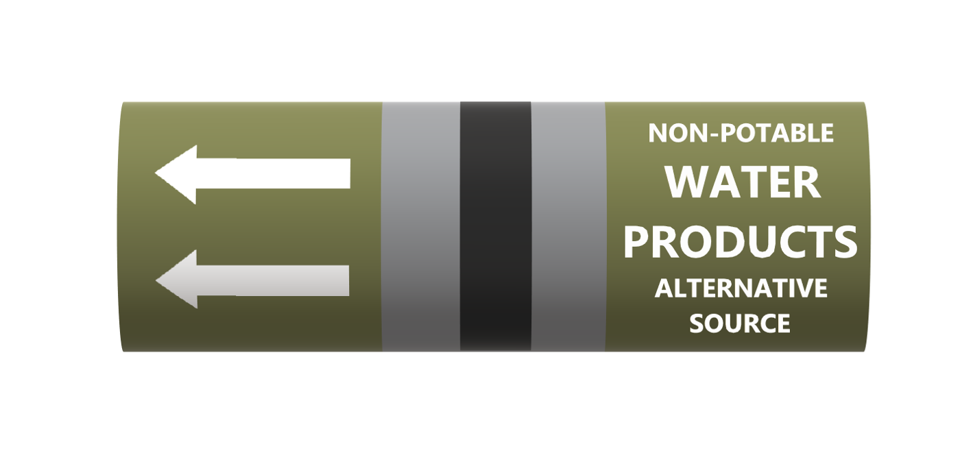 Water Products - non-potable from Alternative Source - (3-5yr Outdoor use) BS1710 roll form pipe markers