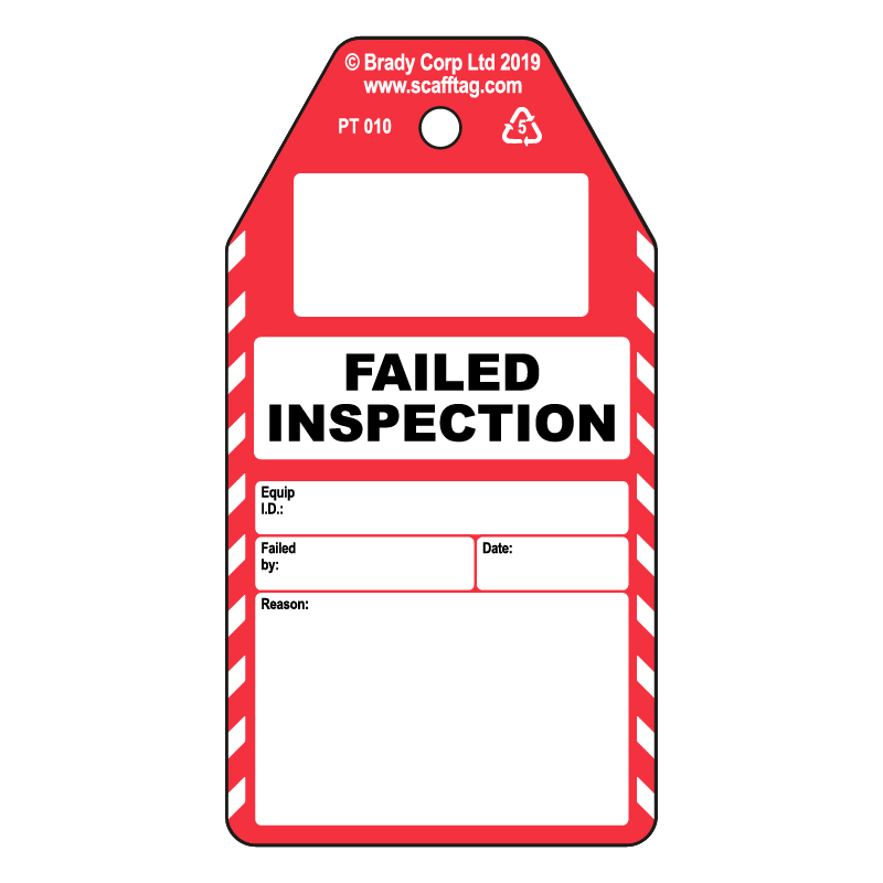 50 x Failed Inspection tags