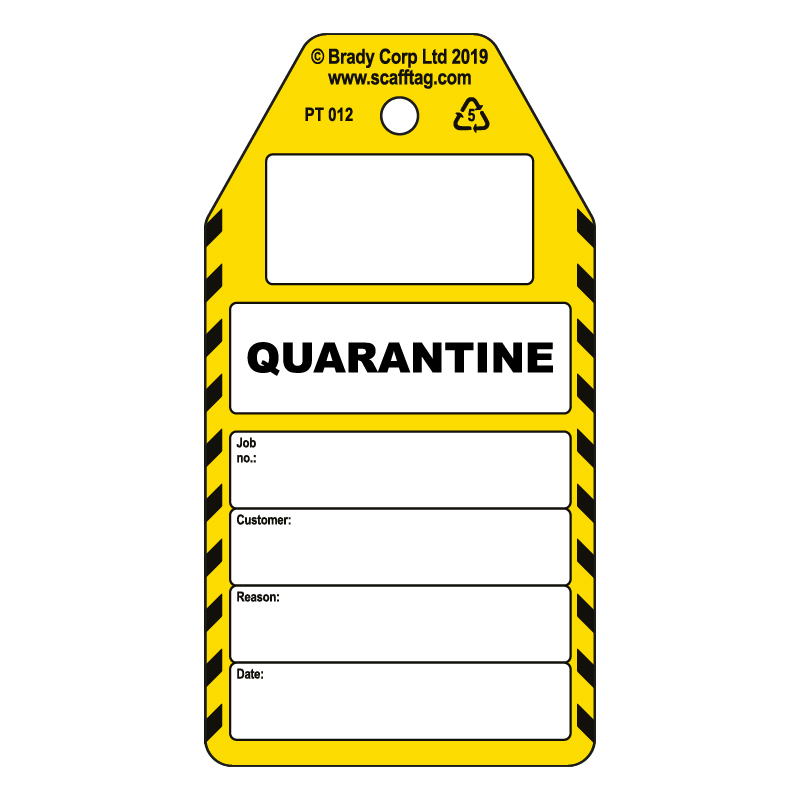 50 x Quarantine Tags