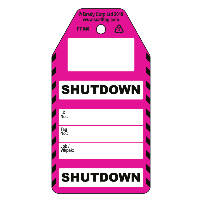 50 x Shutdown Tags