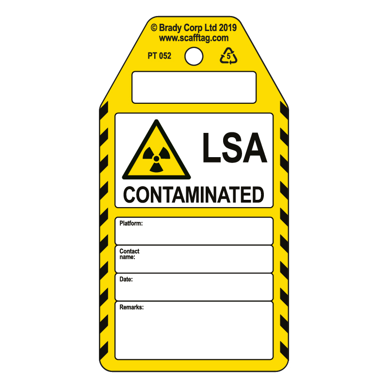 50 x LSA Contaminated tags