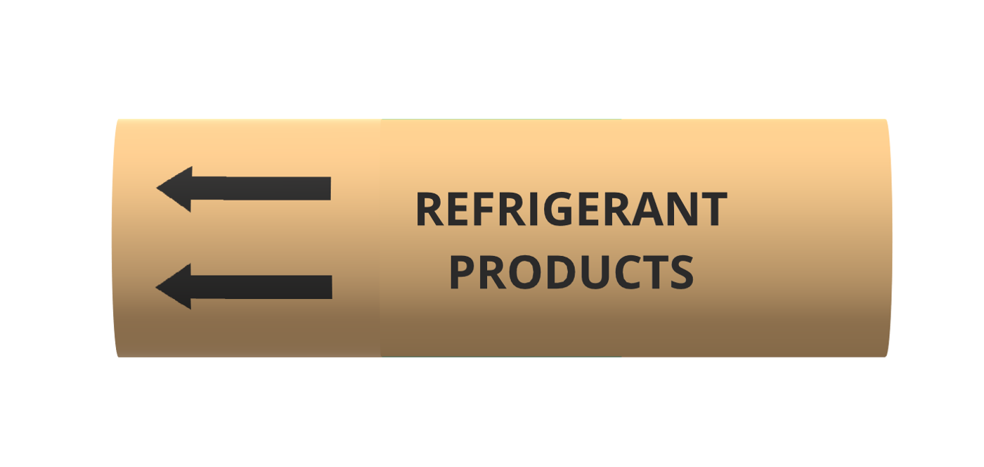 Refrigeration - BS1710 roll form pipe markers